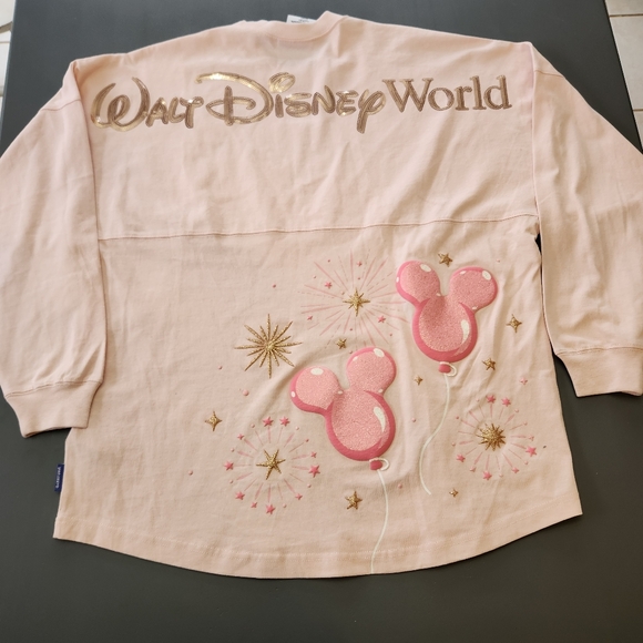 Disney Tops - Walt Disney World Parks Medium Mickey Mouse Pink Balloons Spirit Jersey Shirt